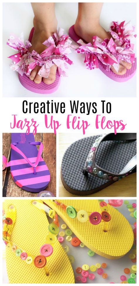 Diy Flip Flops Ideas Ribbon, Decorate Flip Flops Diy, How To Decorate Flip Flops, Flip Flop Decorating Ideas, Decorate Flip Flops, Decorated Flip Flops, Fabric Flip Flops, Cheap Flip Flops, Flip Flop Craft