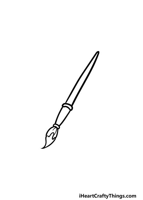 Drawing Of Paintbrush, How To Draw A Paint Brush, Small Paintbrush Tattoo, Paintbrush Tattoo Small, How To Draw A Pencil, Paintbrushes Drawing, Paint Brush Sketch, Paintbrush Sketch, Epcot Tattoo