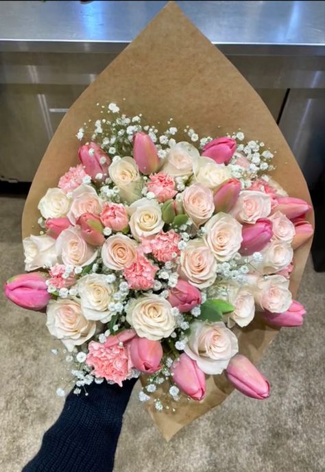 Aesthetic Pink Flowers, Flower Boquet, Pink Flower Bouquet, Luxury Flower Bouquets, Boquette Flowers, Tulip Bouquet, Flowers Bouquet Gift, Nothing But Flowers, Flower Therapy