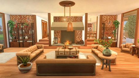 Sims 4 Mansion Living Room, Big Living Room Ideas Sims 4, Sims Lounge Ideas, Sims 4 Lounge Ideas, Sims Mansion Interior, Sims 4 Big Living Room, Sims 4 Luxury Living Room, Sims 4 Lounge Room, Midcentury Mansion