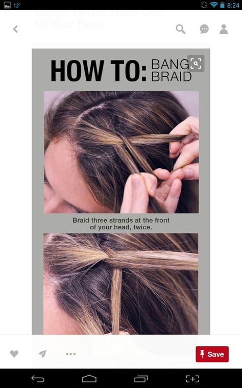 Braid Bangs, How To Braid, Braided Bangs, Peinados Fáciles Para Cabello Corto, Work Hairstyles, French Braid, Hair Envy, Toddler Hair, Hair Today