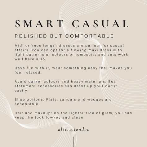 When you finally check the invite details to figure out what to wear... It's hard to navigate the dressy enough/not over dressed minefield. Luckily we have a handy pocket guide to what the dress codes can mean! But the most important thing is to make sure you feel comfortable and true to yourself in your fabulous outfit 👏 Dress Code Guide, True To Yourself, Interview Questions, Be True To Yourself, Knee Length Dresses, It's Hard, Flowing Maxi Dress, Dress Codes, Make You Feel