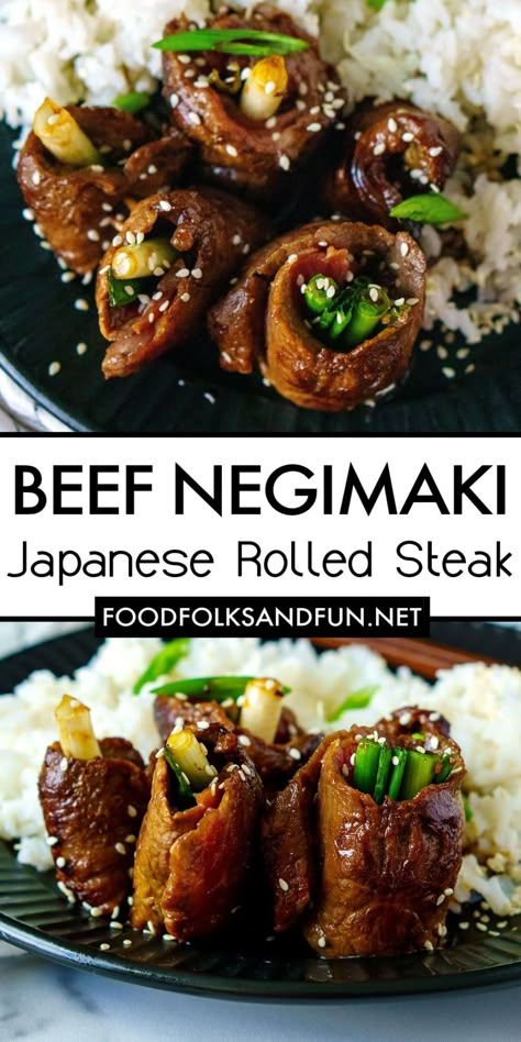 Japanese Steak Recipes, Delicious Japanese Food, Japanese Meat, Japanese Beef Recipes, Sukiyaki Recipe Beef, Enoki Beef Rolls Recipe, Beef Negimaki Recipe, Sukiyaki Recipe Japanese Food, Asian Beef Recipes