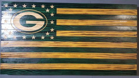 Green Bay Packers Wooden American Flag | Etsy Packers Logo Svg, Raiders Flag, Green Bay Packers Svg, Logo Svg Free, Personalised Fans, Packers Svg, Packers Logo, Green Bay Packers Logo, Wooden American Flag