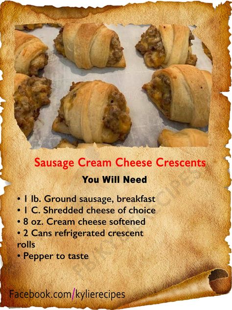 Sausage Cream Cheese, Enjoy Your Meal, Ground Sausage, Crescent Roll Dough, How To Cook Sausage, Breakfast Brunch Recipes, Crescent Rolls, Sausage Breakfast, 1 Pound