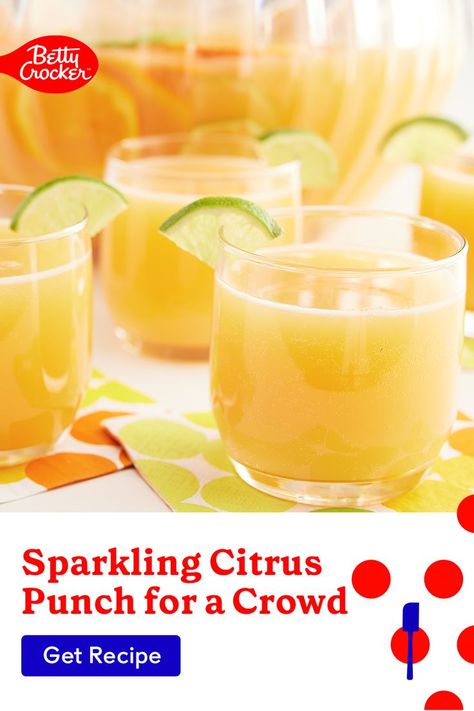 summer drinks, summer drinks recipes, non alcoholic drinks for summer, refreshing summer drinks, citrus punch, citrus punch recipe, citrus punch recipe non alcoholic, sparkling punch, sparkling fruit punch, sparkling punch recipes, sparkling punch non alcoholic Citrus Punch Recipe, Punch Non Alcoholic, Punch For A Crowd, Refreshing Punch, Summer Drink Recipe, Citrus Punch, Citrus Drinks, Betty Crocker Recipes, Perfect Summer Drink