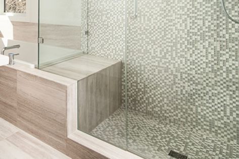 shower stall with seat - Google Search Master Bath Renovation, Glamour Home, Shower Stool, Tiny House Inspiration, Small Showers, Shower Seat, Wall Seating, Shower Bench, Adjustable Stool