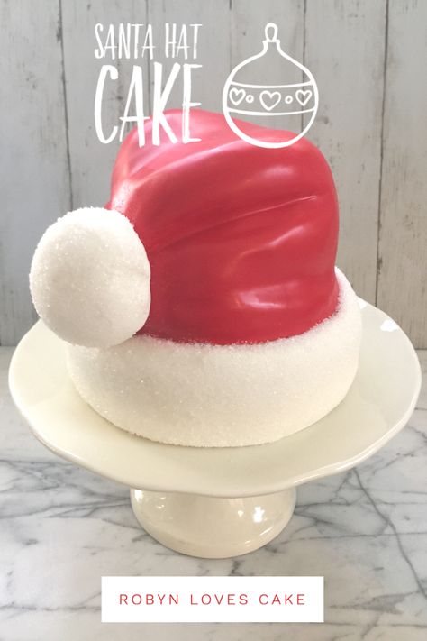 Learn how to make this super cute Santa hat cake! #christmascake #santahat Minions Fans, Bottle Cake, Black Fondant, The Minions, Christmas Cake Designs, Hat Cake, Make A Cake, Minion Cake, Sculpted Cakes