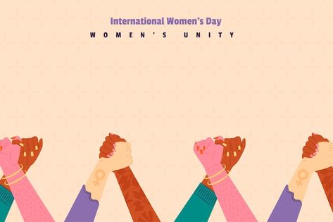 Free vector flat background women's day ... | Free Vector #Freepik #freevector #8m #women-empowerment #women-equality #feminism Women Empowerment Graphic Design, Women Empowerment Design, Woman Empowerment, Flat Background, International Women's Day, Woman’s Day, Women Helping Women, Powerful Women, Ladies Day