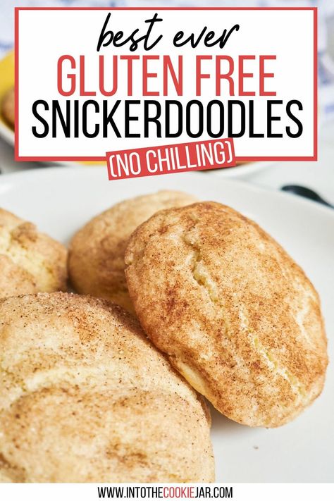 Gluten Free Snickerdoodle Cookies, Cookies Snickerdoodle, Snickerdoodle Cookies Easy, Gluten Free Snickerdoodles, Dairy Free Cookies, Snickerdoodle Recipe, Cookies Gluten Free, Gluten Free Cookie Recipes, Snickerdoodle Cookies