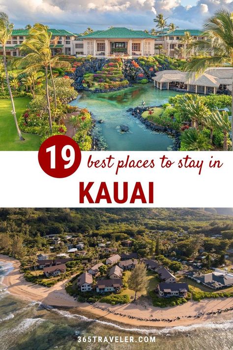 Best Places To Stay In Kauai, Kauai Map, Grand Hyatt Kauai, Kauai Resorts, Kauai Travel, Poipu Beach, Hanalei Bay, Ocean Resort, Honeymoon Spots