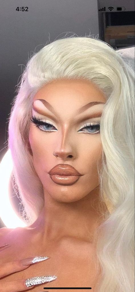 Natural Drag Makeup, Drag Makeup Inspiration, Mannequin Makeup, Simple Drag Makeup Looks, Soft Drag Makeup, Easy Drag Makeup, Drag Queen Fashion, Drag Looks, Basic Drag Makeup