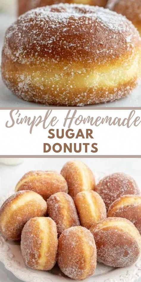 Donut Dough, Homemade Donut, Easy Dough, Homemade Donuts Recipe, Simple Sugar, Sugar Donut, Donuts Recipe, Breakfast Sweets, Homemade Donuts