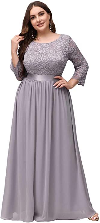 Elegant Lace Dresses, Bridesmaid Dress Plus Size, Elegant Bodysuit, Long Sleeve Chiffon Dress, Long Summer Dresses Maxi, Party Maxi Dress, Tulle Evening Dress, Plus Size Bridesmaid, Ever Pretty