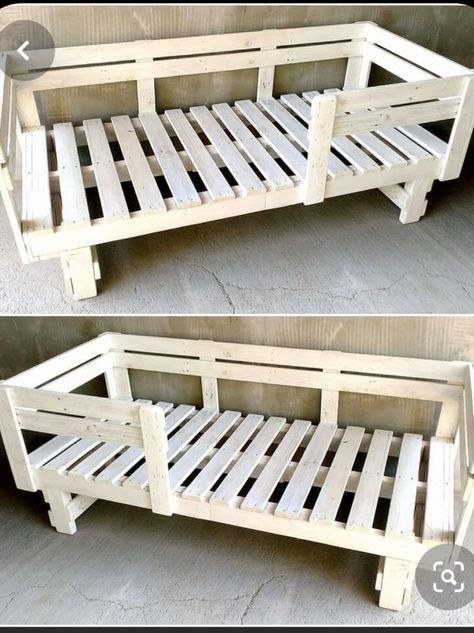 Kids Pallet Bed, Bedroom Bed Frame, Diy Kids Bed, Pallet Kids, Pallet Beds, Pallet Bed, Shipping Pallets, Diy Dog Bed, Bedding Ideas