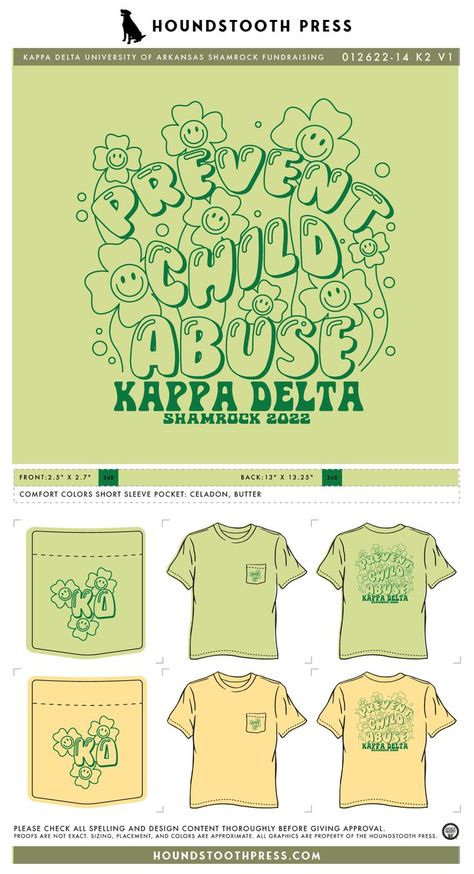 Kappa Delta Shamrock, Sorority Socials, Philanthropy Events, Kappa Delta Sorority, Big Little Basket, Event Graphics, Sorority Designs, Sorority Tshirts, Shamrock Shirt