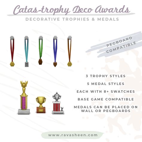 Music Trophies, Sims 4 Building Cc, Around The Sims 4, Build Buy Cc, Trophies And Medals, Sims 4 Clutter, Furniture Cc, Chic Kids, Sims 4 Cc And Mods