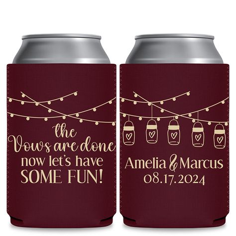 Amazing Wedding Koozies, Cups & Glasses from ThatWeddingShop Wedding Koozie Ideas, Koozie Ideas, Memorable Wedding Favors, Wedding Koozies, Memorable Wedding, Can Coolers, Have Some Fun, Coolers, Wedding Shop