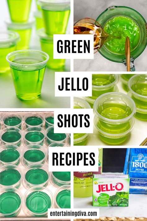 Green Jello Shots Recipes | Cocktails and Jello Shots Keto Jello Shots, Mojito Jello Shots Recipe, Green Color Party Ideas, Jell-o Shot Recipes, Key Lime Shots, Basic Jello Shot Recipe, Green Jello Shots Recipe, Green Vodka Cocktails, Green Apple Jello Shots Recipes