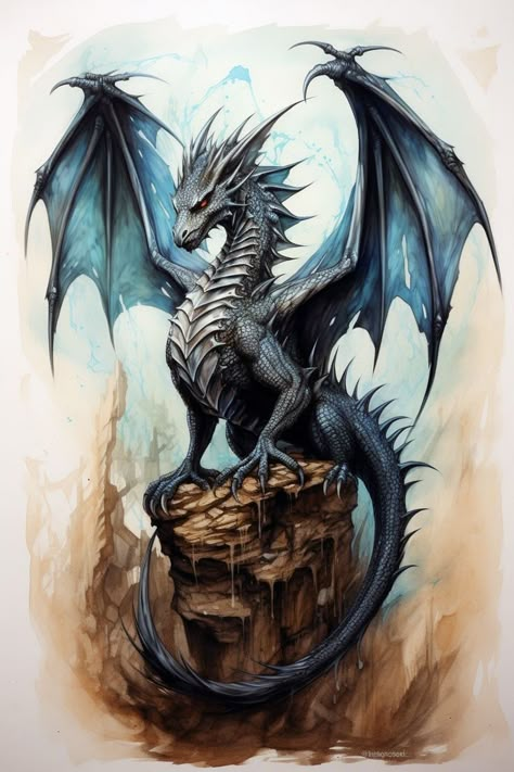 Dragon Tattoo Realistic, Cool Dragon Pictures, Realistic Dragon, Dragon Tattoo Art, Dragon Tattoo For Women, Mythical Dragons, Fantasy Tattoos, Dragon Artwork Fantasy, Cool Dragons