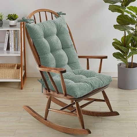 Amazon.com: Rocking Chair Cushion Premium Tufted Pads Non Skid Slip Backed Crushed Velvet Cover Set of Upper and Lower with Ties, 21 in x 17 in | 17 in x 17 in, Velvet Mint, Case Pack (Pack of 5) : Patio, Lawn & Garden Cascade House, Rocking Chair Cushion, Rocking Chair Cushions, Indian Decor, Chair Cushion, Chair Cushions, Crushed Velvet, Rocking Chair, Lawn Garden