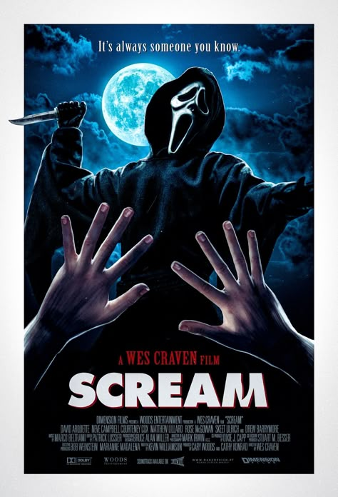 Scream Film, Scream Poster, Scream Movie Poster, 90s Horror Movies, Poster Horror, Bedroom Decor Posters, Scream Vi, Salem Lot, Scream Franchise