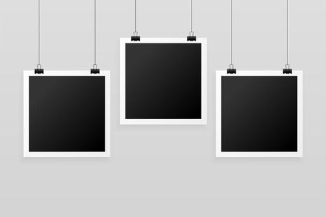 Three hanging photo frames background | Free Vector #Freepik #freevector #background #frame #poster #abstract Photo Frames Background, Three Photo Frame, Two Photo Frame, Frames Background, Black Photo Frames, Vintage Photo Frames, Picture Templates, Polaroid Frame, Framed Photo Collage