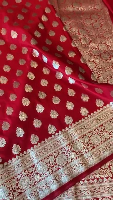 Nandini by Niti J Kundu [Video] | Red saree wedding, Banarsi saree, Saree designs party wear Red Banarasi Saree Wedding, Banarsi Saree Wedding, Red Banarsi Saree, Red Benarasi Saree, Red Banarasi Saree, Banarsi Silk Saree, Red Saree Wedding, Banaras Sarees, Saree Wearing Styles