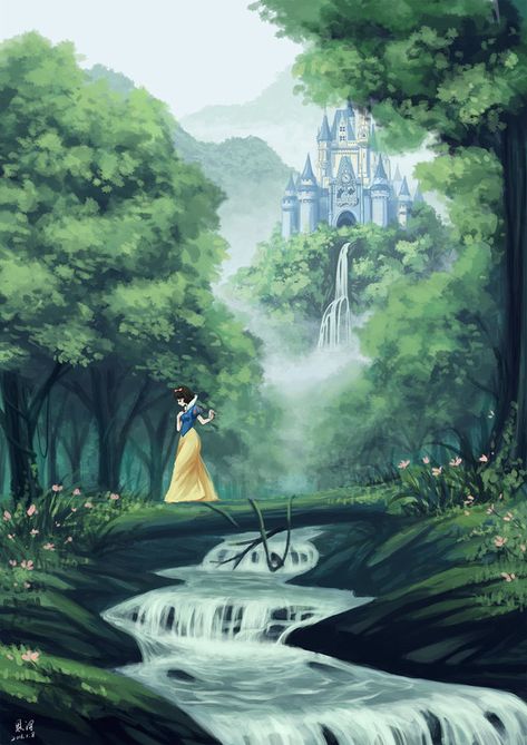 Snow White Wallpaper, Snow White Castle, Sette Nani, Disney Paintings, Snow White Disney, Disney Background, Princesa Disney, Disney Favorites, Old Disney