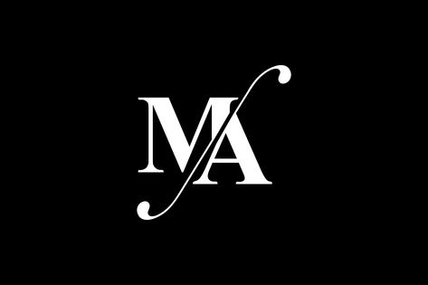 Ma Monogram Logo Design By Vectorseller 510 M And A Letters Beautiful, Ma Monogram, Ma Logo, Ma Design, Logo Design Simple, Typographie Logo, Idea Logo, Alphabet Letters Design, A M