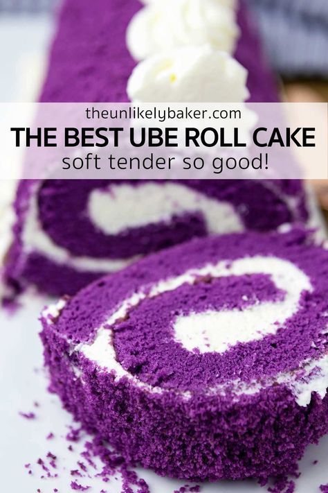 Ube Cake Roll, Ube Roll Cake Recipe, Ube Roll, Ube Halaya Recipe, Ube Dessert Recipe, Ube Dessert, Ube Cake, Roll Cake Recipe, Yummy Kitchen