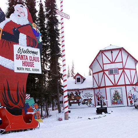 FAIRBANKS, Alaska - There's more to do in North Pole than check out where Santa Claus lives. North Pole Alaska, Santa Claus House, Fairbanks Alaska, Air Force Mom, Christmas Town, Married Christmas, The North Pole, Christmas Wonderland, Oh The Places Youll Go