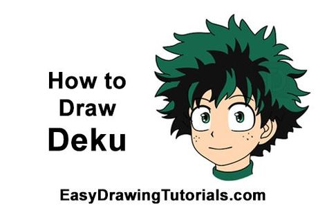 Draw Deku Izuku Midoriya Head Izuku Drawing, Drawing Steps, Drawing Tutorials For Beginners, Draw Two, New Drawing, What To Draw, Online Tutorials, Guided Drawing, Letter V