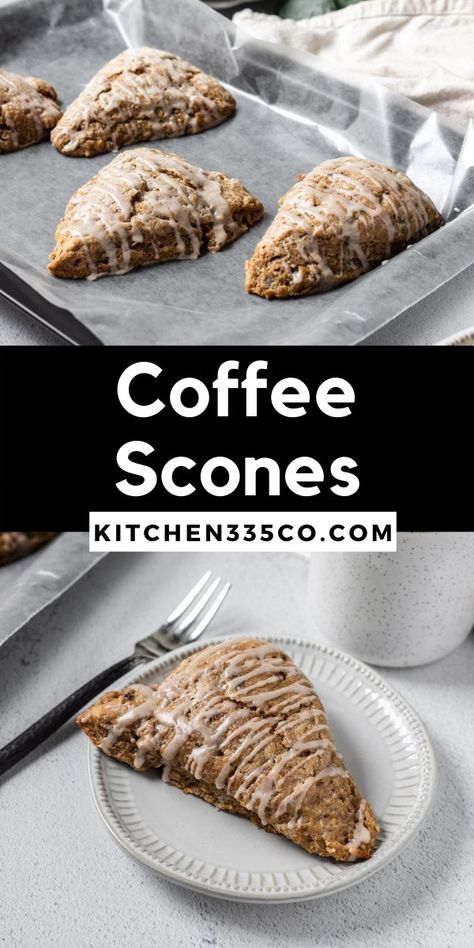 These Coffee Scones are flavored with instant coffee. This easy scone recipe will be your new go to! Easy, delicious, and quick scones are the best breakfast treat! Coffee Cake Scones Recipe, Best Scone Flavors, Coffee Scones Recipe, Quick Scones Recipe, Scone Flavor Ideas, Scone Flavors, Brownie Business, Coffee Scones, Christmas Scones