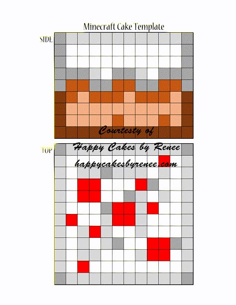 Cake Boxes Diy, Minecraft Cakes, Minecraft Crochet, Minecraft Blocks, Diy Minecraft, Minecraft Cake, Pixel Crochet, Pixel Art Grid, Minecraft Birthday