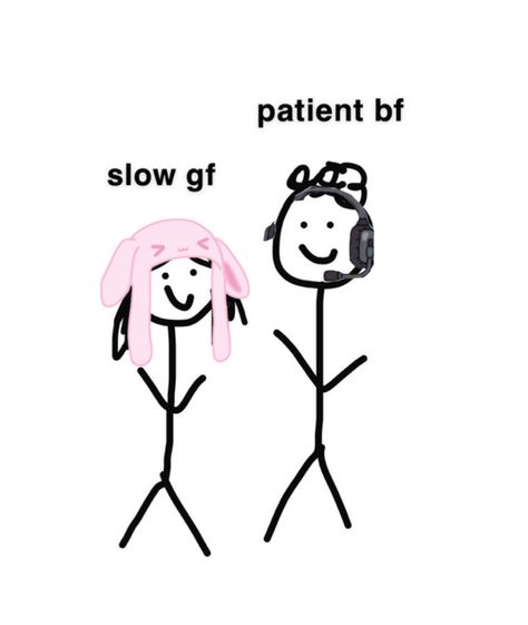 bi gf and gamer bf stick figures Gamer Boyfriend Drawing, Cute Couple Stick Figures, Calm Bf Crazy Gf Drawing, Stick Figure Relationship, Chill Bf Crazy Gf Drawing, Sleepy Gf And Gamer Bf, Cursed Stick Figures, Bf And Gf Template, Obsessed Gf Fine Bf Drawing