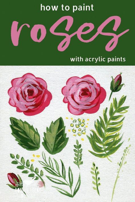 Learn to paint quick and easy roses with acrylic paint in this 30 minute class on skillshare.com #oilpaintingeasy How To Paint Roses, Paint Roses, Simple Oil Painting, Acrylic Painting Flowers, Simple Rose, Contemporary Abstract Art, Painting Lessons, Flower Art Painting, Rose Painting