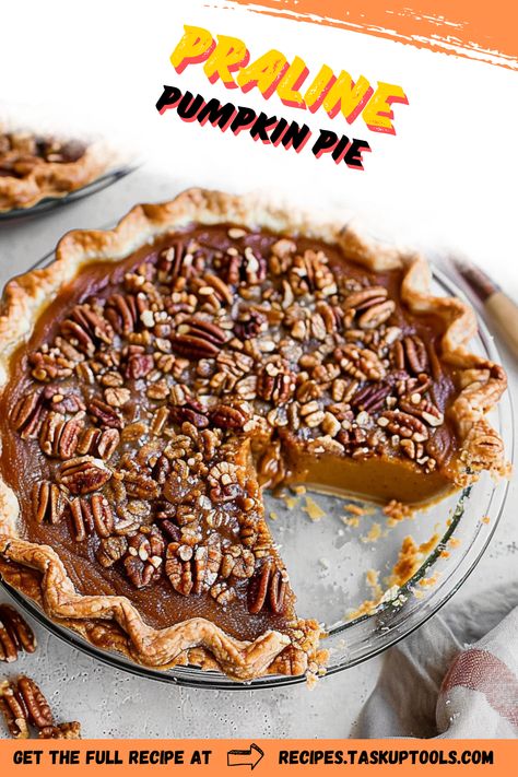 Indulge in the perfect blend of flavors with this Praline Pumpkin Pie, where classic fall spices meet a decadent pecan praline topping. Discover a deliciously easy recipe that adds a crunchy twist to your traditional pumpkin pie. Ideal for holiday gatherings or a cozy family dessert, this pie will impress your guests and satisfy your sweet tooth. Click to explore step-by-step instructions, tips, and inspiration for making this irresistible treat that celebrates the essence of autumn. Pumpkin Praline Pie Recipe, Pumpkin Pie With Pecan Praline Topping, Praline Pumpkin Pie Recipe, Pumpkin Pie With Pecan Topping, Pecan Pumpkin Pie Recipe, Praline Pumpkin Pie, Pumpkin Praline Pie, Autumn Pies, Pumpkin Pecan Pie Recipe