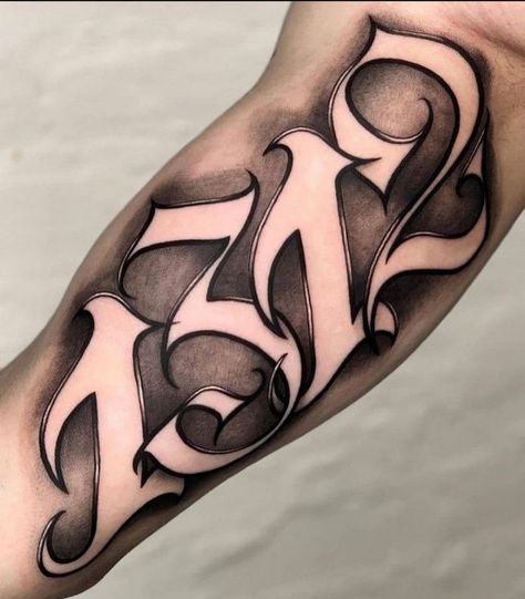 Chicano Number Fonts, Lettering Numbers Tattoo, Chicano Numbers, Typographic Tattoo, Arm Tattoos Lettering, Number Tattoo Fonts, Gotik Tattoo, Fonts For Tattoos, Fonts For Logos