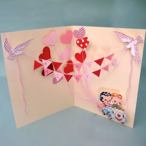 Birthday Cards Design, Bestie Scrapbook, Card Ideas Simple, Valentines Paper Crafts, Card Diy Handmade, Make A Pop Up Card, Pop Up Valentine Cards, Simple Handmade Card, Catholic Valentines