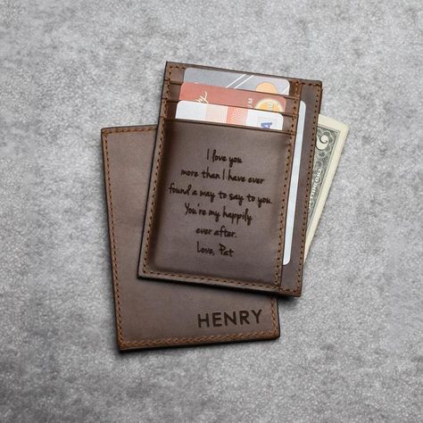 Kids Art Gifts, Kid Drawing, Leather Front Pocket Wallet, Boyfriend Gifts Long Distance, Anniversary Keychain, Coordinates Gift, Handwriting Gifts, Long Distance Boyfriend, Engraved Wallet