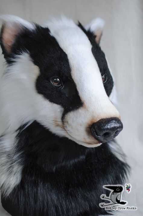 Realistic Fursuit Paws, Fursuit Unique, Badger Fursona, Skunk Fursuit, Realistic Fursuit, Unique Fursuits, Crow Mask, Fursuit Ideas, Fursuit Tutorial