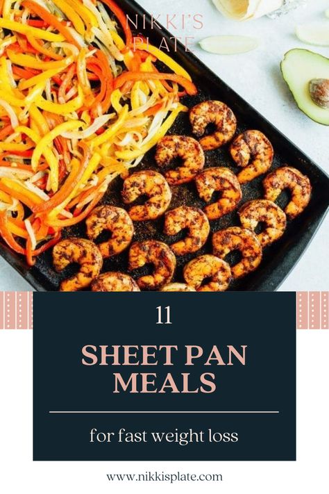 11 Sheet Pan Meals for Fast Weight Loss; Easy and quick meals made on one sheet pan that aid in rapid weigh loss! Eat healthy and get lean! Sheet Pan Meals, Plate Recipes, Easy Dinner Options, Mind Diet, Chicken Fajita Recipe, Easy Dinner Recipes Crockpot, Fajita Recipe, Get Lean, Pan Meals