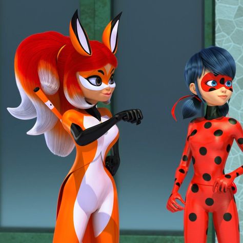 Rena Rouge And Ladybug, Ladybug And Rena Rouge, Miraculous Ships, Rena Rouge, Duo Costumes, Feminine Power, Miraculous Ladybug Anime, Cat Noir, Kids Shows