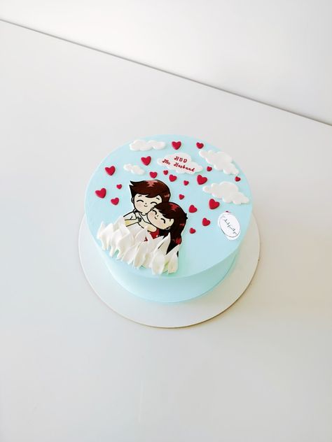 Cute couple cake Birthday Cake Love Romantic, Couple Birthday Cake Ideas, Cute Anniversary Cake Couple, Couple Cake Anniversary, Cake For Anniversary Couple, Couple Cake Designs, Couple Anniversary Cake, Couple Birthday Cake, Love Theme Cake