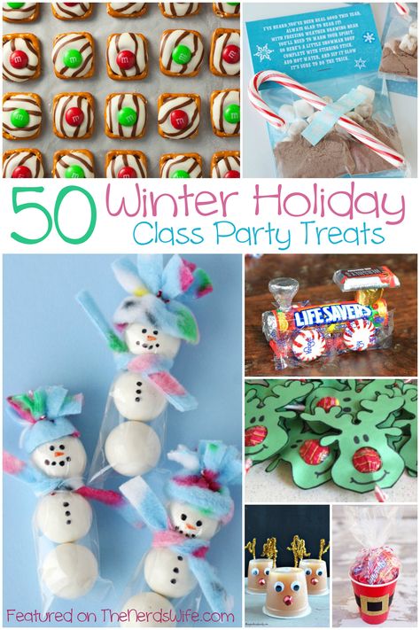 School Party Christmas Treats, Holiday Party Treats For Kids, Winter Birthday Treats For School, Class Christmas Party Snack Ideas, Kids School Christmas Party Treats, Daycare Christmas Party Treats, Kindergarten Class Gifts Christmas, Kids Holiday Treats For School, Holiday Class Gifts For Kids