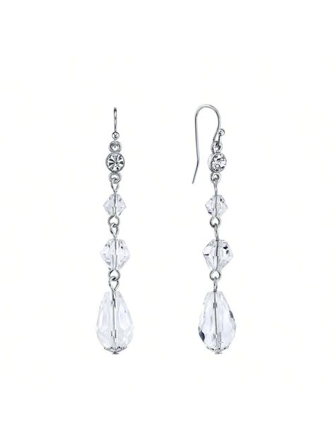 2028 Jewelry Silver Tone Transparent Linear Drop Earrings Silver Tone and Crystal ClearSilver-Tone Crystal Linear Drop Earrings Silver         Women Fashion Jewelry, size features are:Bust: ,Length: ,Sleeve Length: Drop Earrings Silver, Watches Women Fashion, Silver Drop Earrings, Jewelry Silver, Earrings Silver, Womens Watches, Women's Earrings, Silver Tone, Silver Jewelry