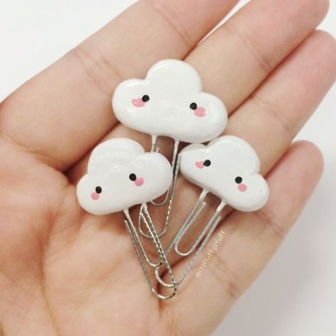 Cute Polymer Clay Ideas Kawaii, Cute Polymer Clay Kawaii, Cloud Mushroom, Things To Make From Clay, Things To Do With Clay, Fimo Kawaii, Clay Kawaii, Kawaii Cloud, Diy Fimo