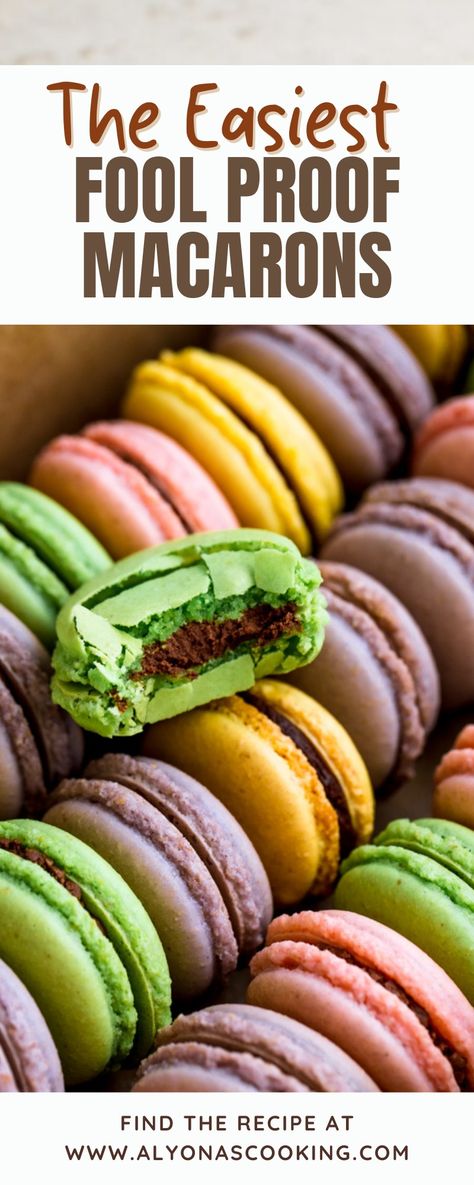 Macaron Cookie Recipe, Macroon Easy Recipe, Homemade Macaroons Easy, Easy Maccoroons, How To Make Maccoroons, Macaroons No Almond Flour, Perfect Macaron Recipe, Fail Proof Macaron Recipe, Macaron Cookies Recipe