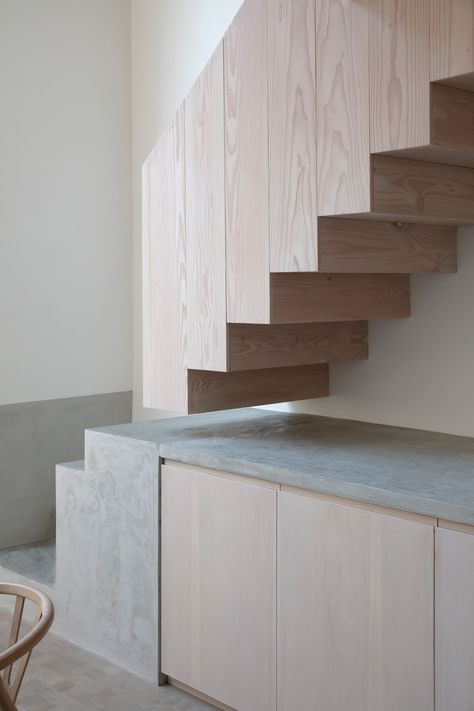 Brook Green House Extension — Architecture for London Green House Architecture, Brook Green, Timber Stair, Architecture Renovation, Beautiful Stairs, Wood Railing, Wood And Concrete, Stairs Architecture, Concrete Stairs